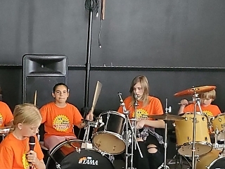 Rock Band Group Photo at Wise Choice Summer Camp